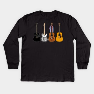 Iconic Country Guitars Kids Long Sleeve T-Shirt